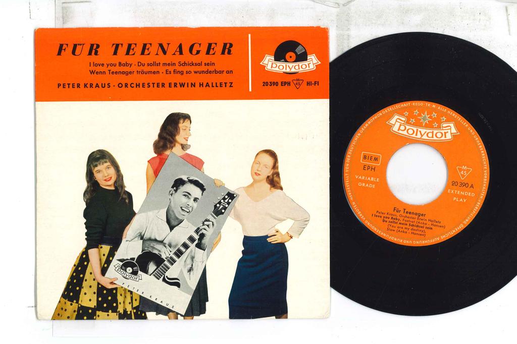 7inch Record PETER KRAUS - Fur Teenager 20390 POLYDOR 1958 Germany Rock Used