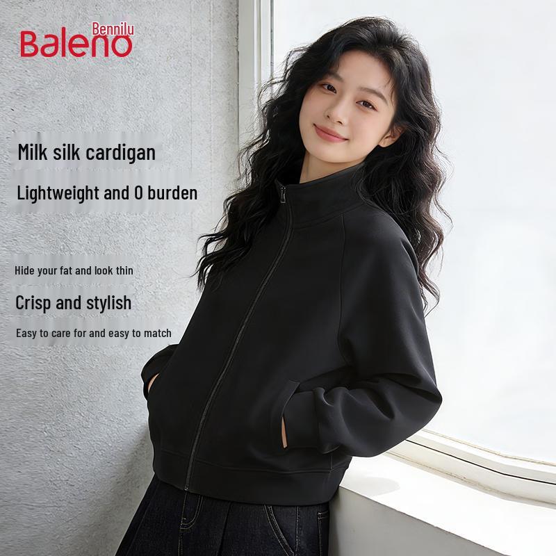 Baleno Women's Stand Collar Zipper Sweatshirt Jacket