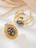 European & American Statement Earrings and Bracelet Set: Trendy Irregular Circles - Women's Fashion Jewelry, Perfect for Vacation.