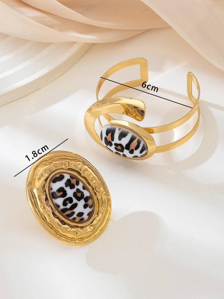 European & American Statement Earrings and Bracelet Set: Trendy Irregular Circles - Women's Fashion Jewelry, Perfect for Vacation.