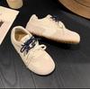 Sneakers women's French retro round head lace-up color matching Forrest Gump shoes comfortable and lightweight niche casual platform German training