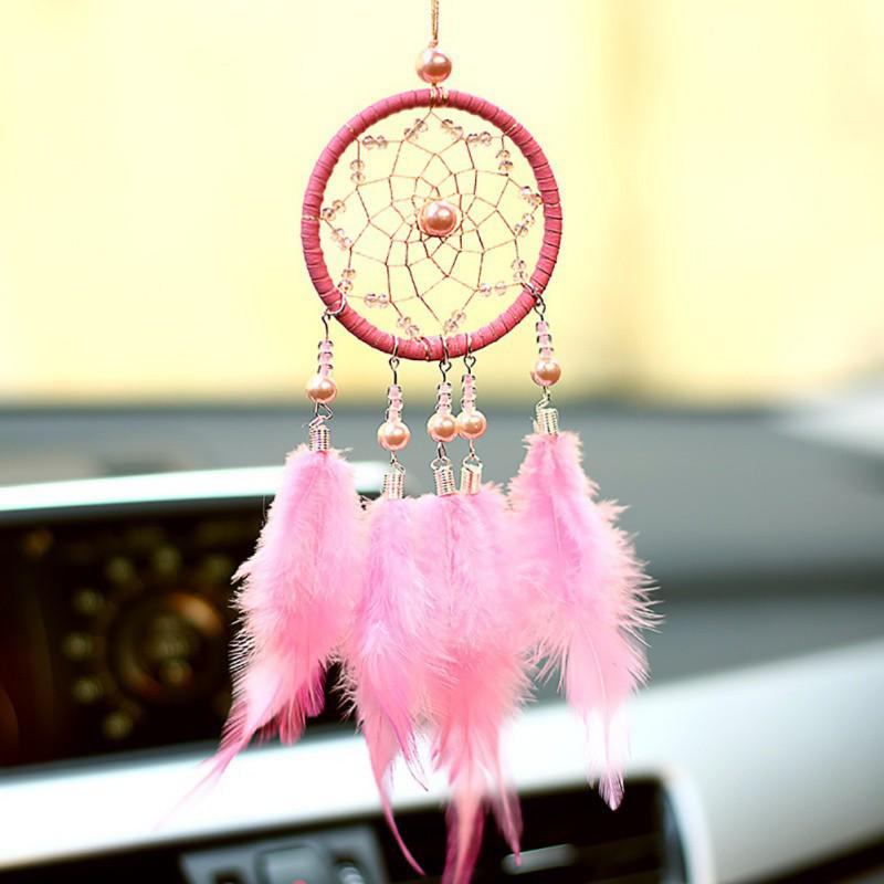 Creative Chicken Feather Dream Catcher for Car, Home, and Bedroom Wall Decoration