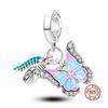 Charm Copper Fit 3Mm Original Bracelet Necklace Womens Bouquet & Butterfly Charm Bead Diy Fine Jewelry Gift New