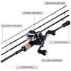 Kastestangsnellekombinasjoner 2,1M/2,4M karbonfiskestang og 17+1BB 7.1:1 Baitcasting-snelle sjøstangsnelle