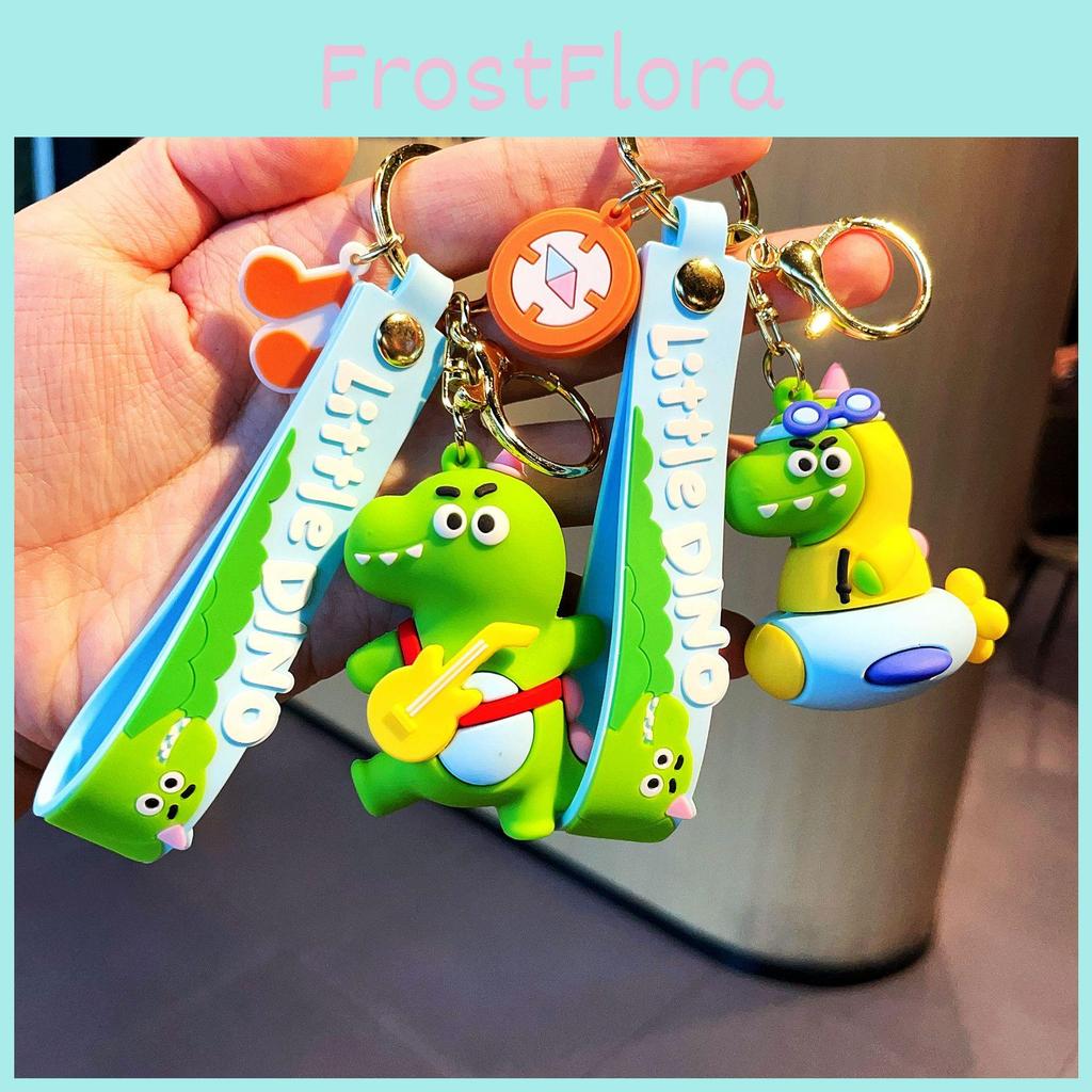 Adorable Cartoon Dinosaur Keychain Silicone Key Ring Cute Bag Charm Gift