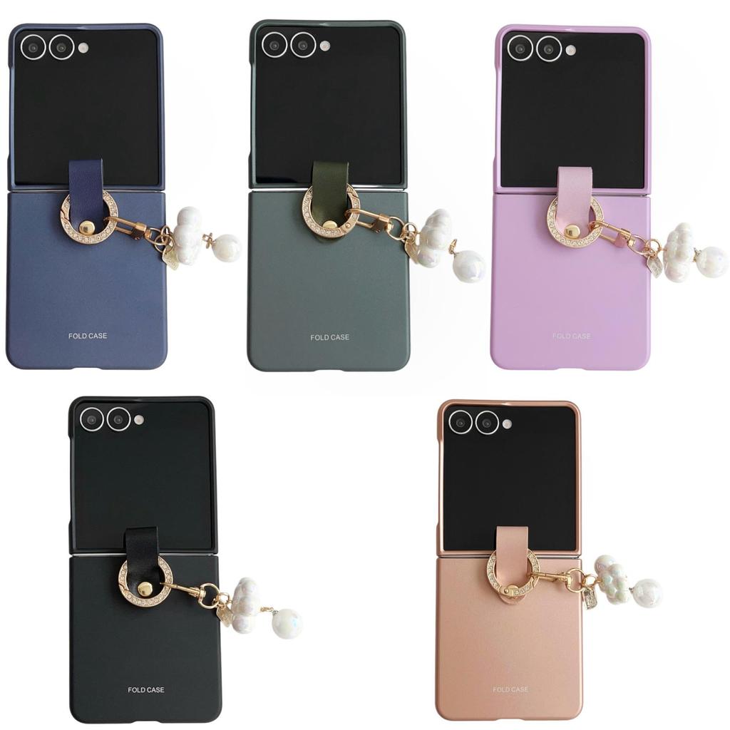 Samsung Z Flip7 Frosted Skin-Feel Case with Hand Strap - Drop-Proof Protective Cover for Flip6