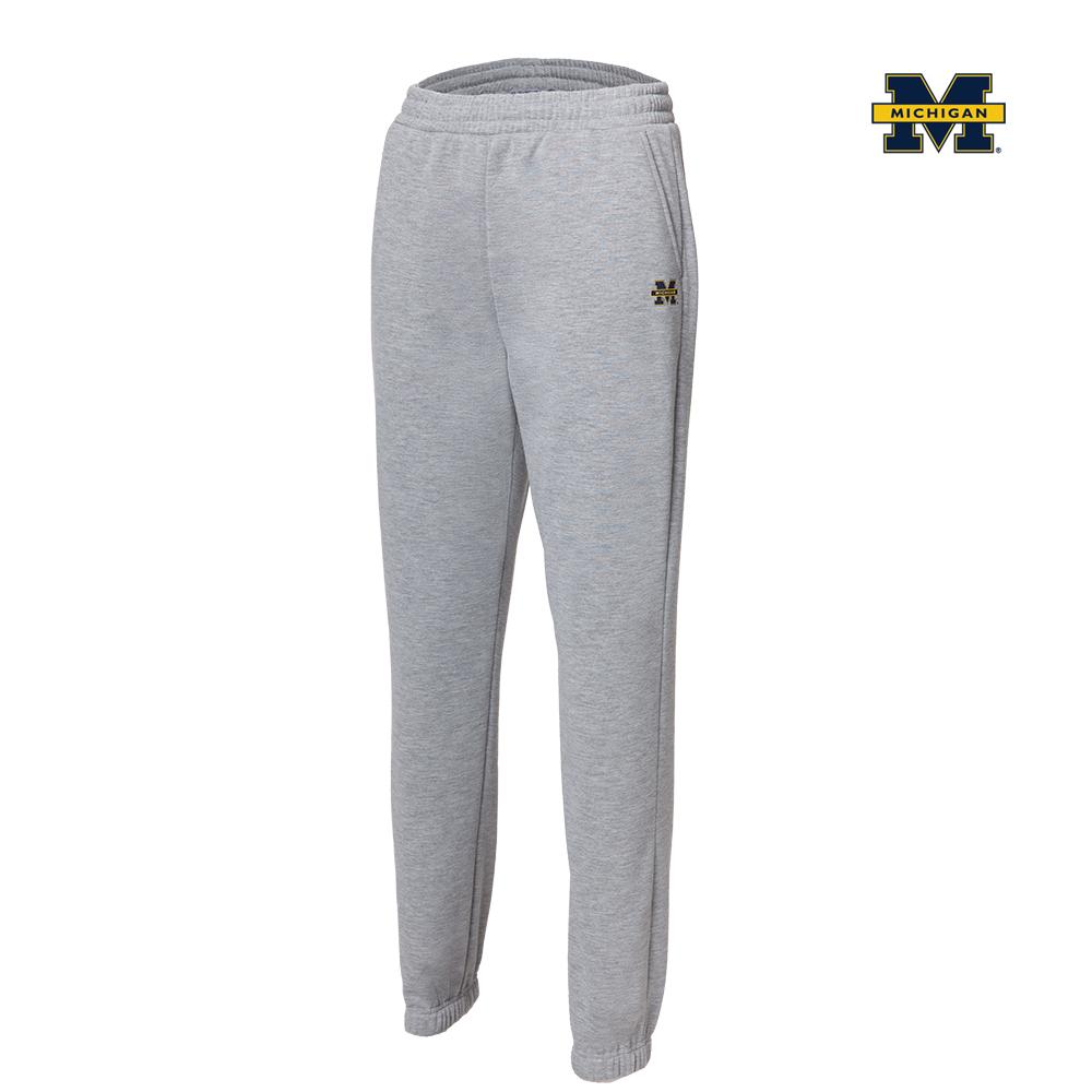 UNIVERSITY OF MICHIGAN Women'S Fleece-Lined Training Jogger Pants Melange Grey