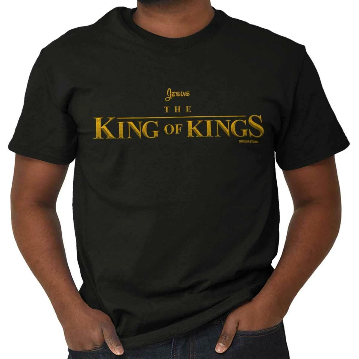 Cool Christian Faith Jesus the King of Kings Womens or Mens Crewneck T Shirt Tee XXXXL