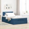 Vidaxl Ottomanen-Bettgestell Mit Matratze, Blau, 120X190 Cm, Stoff