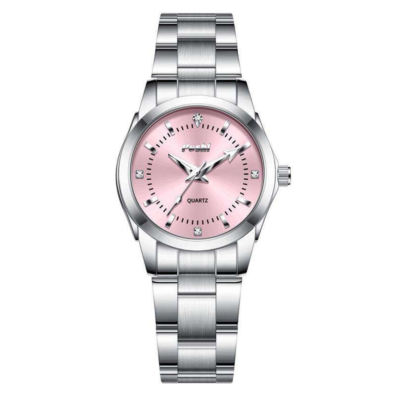 Waterdicht Mode Roestvrij Staal Dames Luminous Kwarts Horloge met Eenvoudige Band