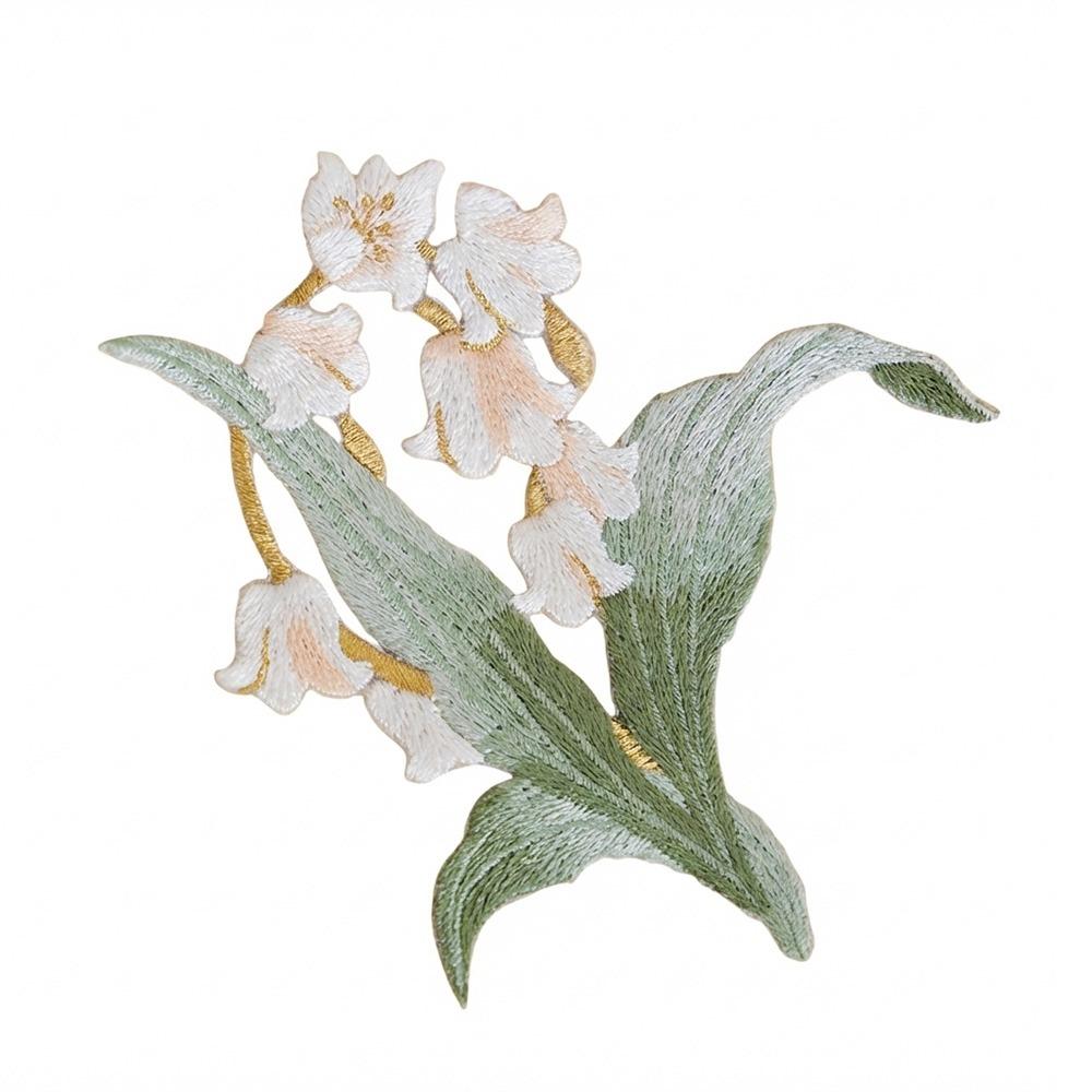 Delicate Orchid Embroidery Stickers Cloth Embroidery DIY Decoration Clothes Cloth Stickers Craft Supplies Clothes Decoration зелёный