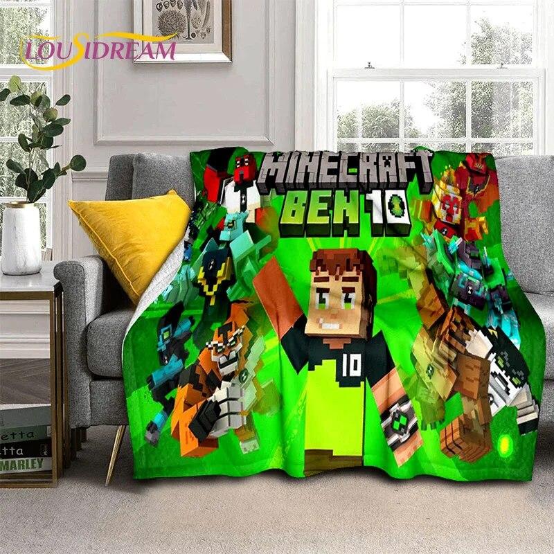

Cartoon Sandbox 3D M-MC Games Gamer Blanket Soft For Beds Sofa Cover Travel Flannel Blanket For Gift All Seasons