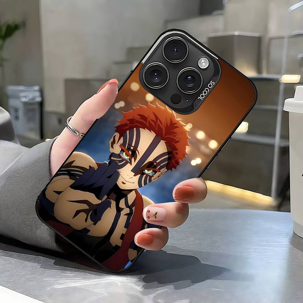 

D-Demon Akaza S-Slayer Phone Case For IPhone 17 16 15 14 13 12 11 Pro Max Plus Color Shockproof Back Silver Cover iphone15ProMax