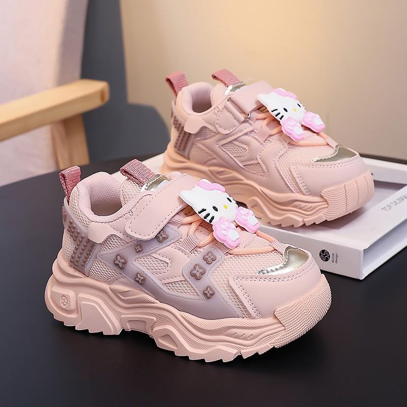 Girls Cute Cartoon Chunky Sneakers Non Slip Sweet Running Shoes For Kids Autumn Casual Sport Trainers