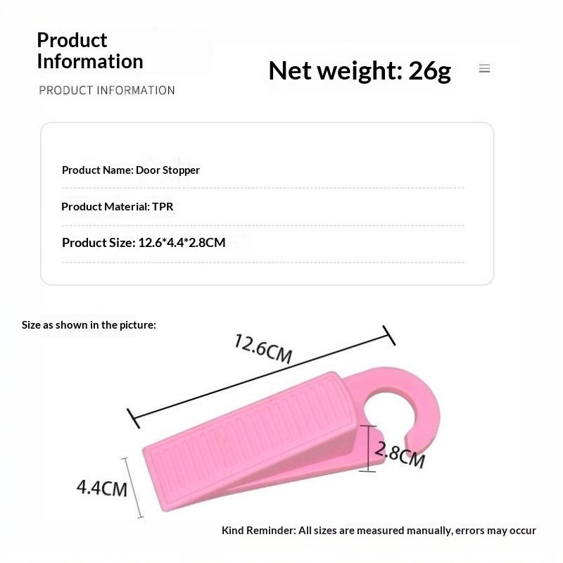 Punch Free Door Stopper Easy Remove Hangable Windproof Non-Slip Door Holder for Rental Home Bedroom