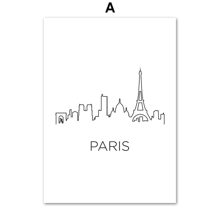 

Paris Tower Church Statue Door Tree Grass Nordic Posters and Prints, Wall Art, Canvas Painting, Pictures for Living Room Decor 21X30cm No Frame