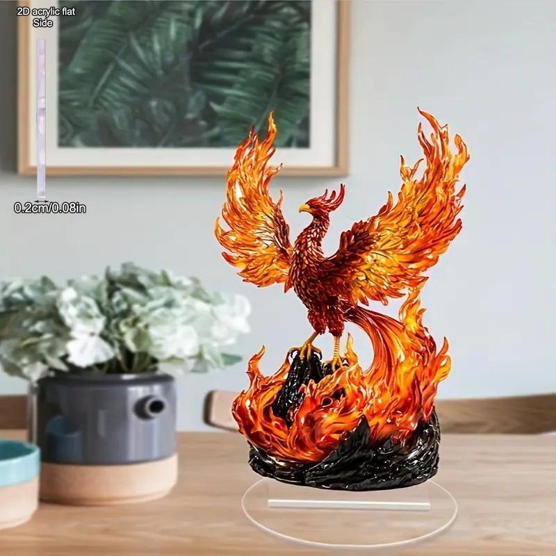2D Flat Acrylic Phoenix Myth Decoration, Indoor and Outdoor Decoration - No Battery/electricity Required, Free Day Decoration, Shop Decoration, Du