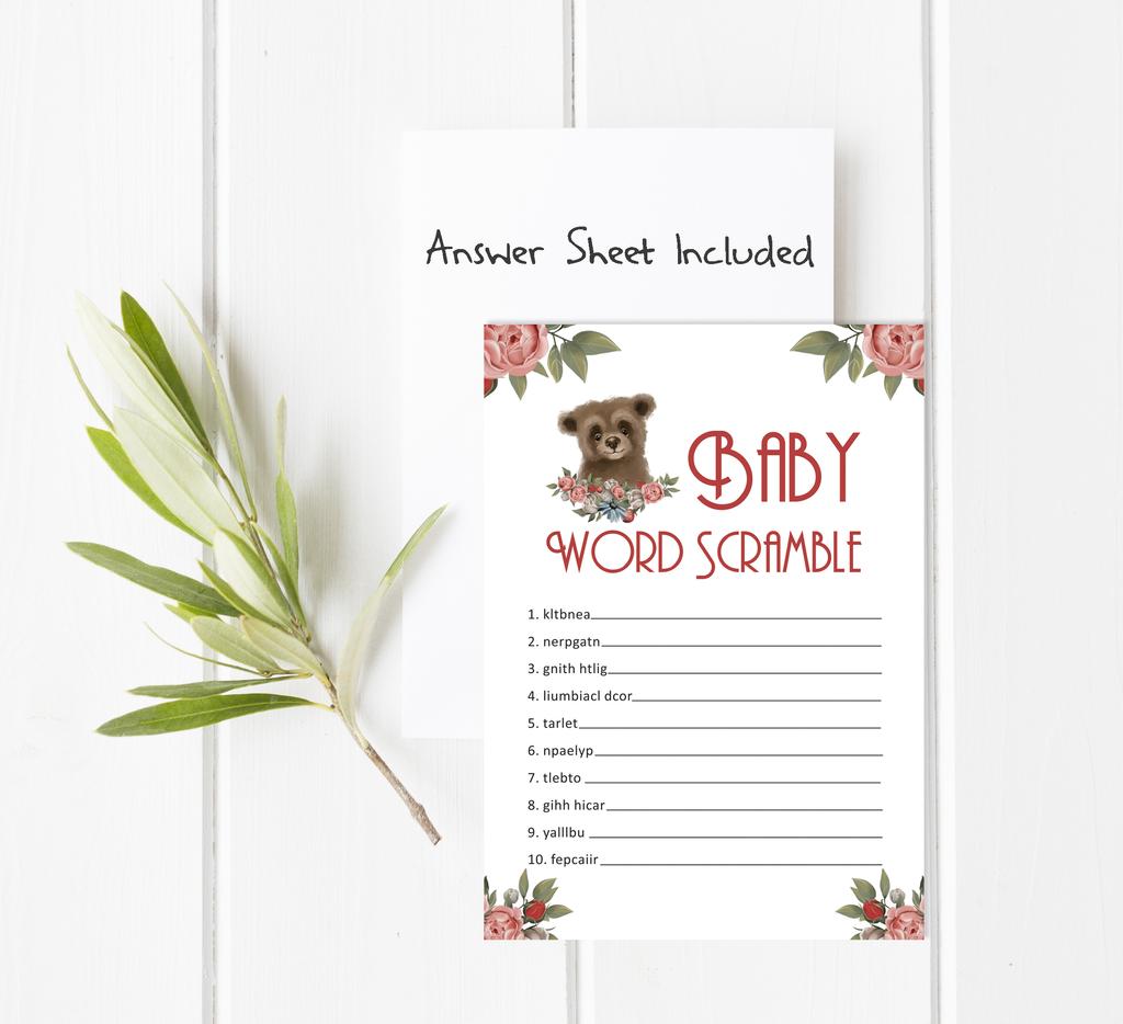 Inkdotpot Baby Shower Game Set Of 50 BabyA  AlphabetA  ABCA  Game Bear Jungle Animals Party