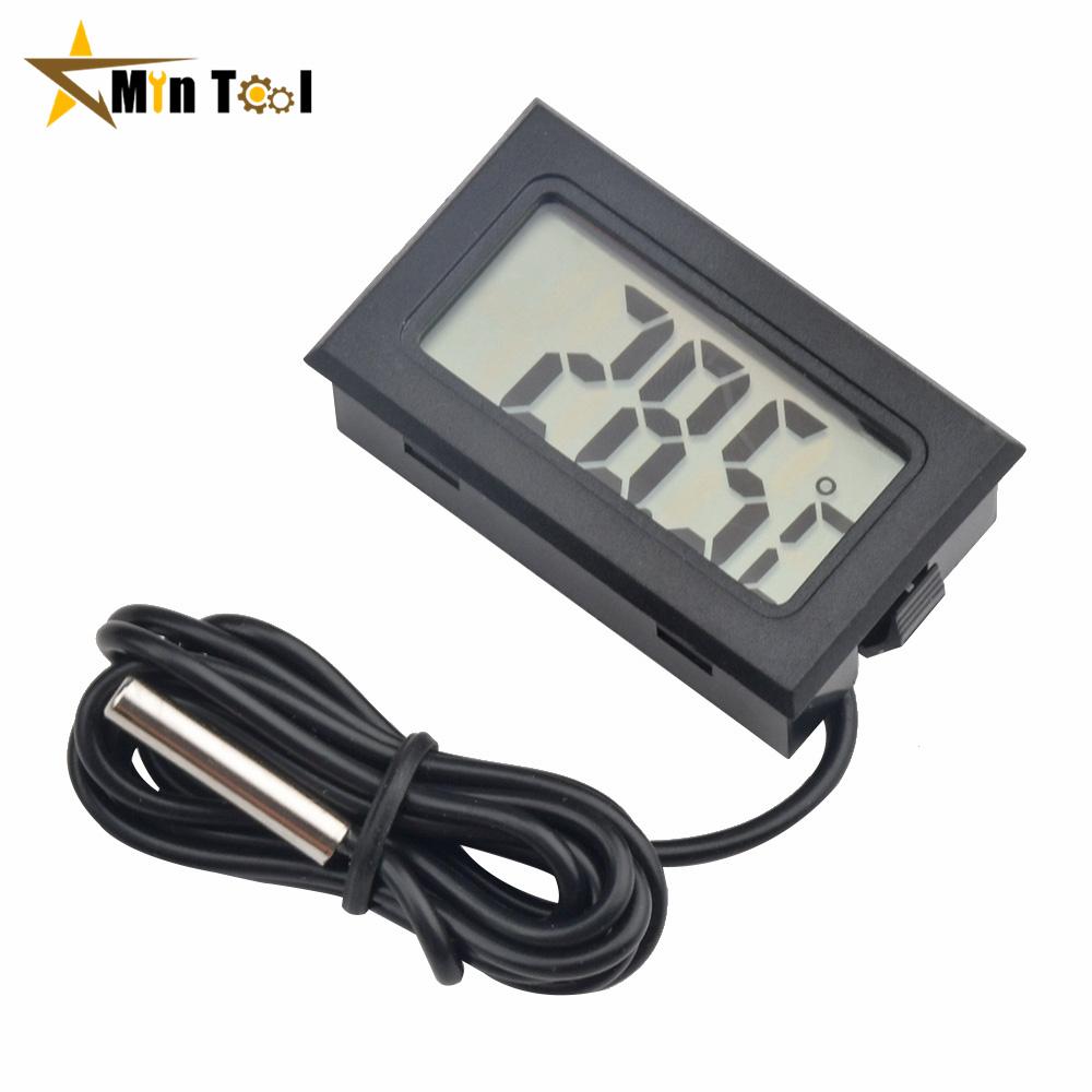 LCD Digital Thermometer Aquarium Car Water Bath Temperature Tester Detector Monitor Embedded 1M Temperature Senor Cable FY-10