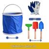 Tide-Chasing Tool Set: Adult Clam & Crab Digger with Gloves, Beach Shovel, Tongs, Kids' Gear, and Sand Rake.