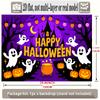 Party Backdrop Halloween Castle Purple Flat Banners Spooky Ghosts Pumpkins Celebrations Event Backdrop Decoration Front Door Decor