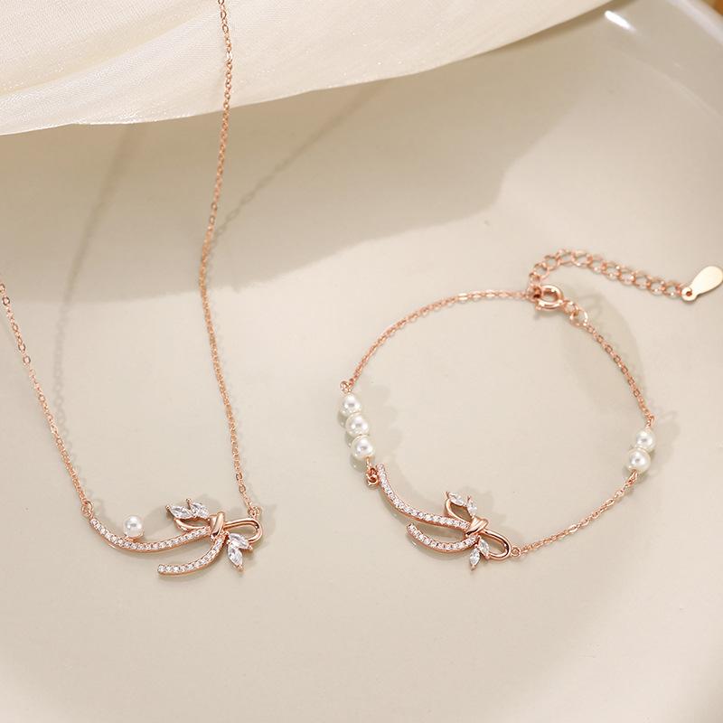 Original Ribbon Bow Bracelet Women's Pure Silver Autumn New Korean Edition Instagram Bead Bracelet Best Friend Handpiece