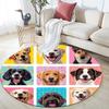 Happy Dog Round Area Rug,Carpet Rug for Living Room Bedroom Sofa Playroom Decor,Non-slip Floor Mat