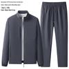 Men's Lightweight Waterproof Sports Suit: Stand Collar Softshell Jacket & Casual Trousers Set for Spring & Autumn.