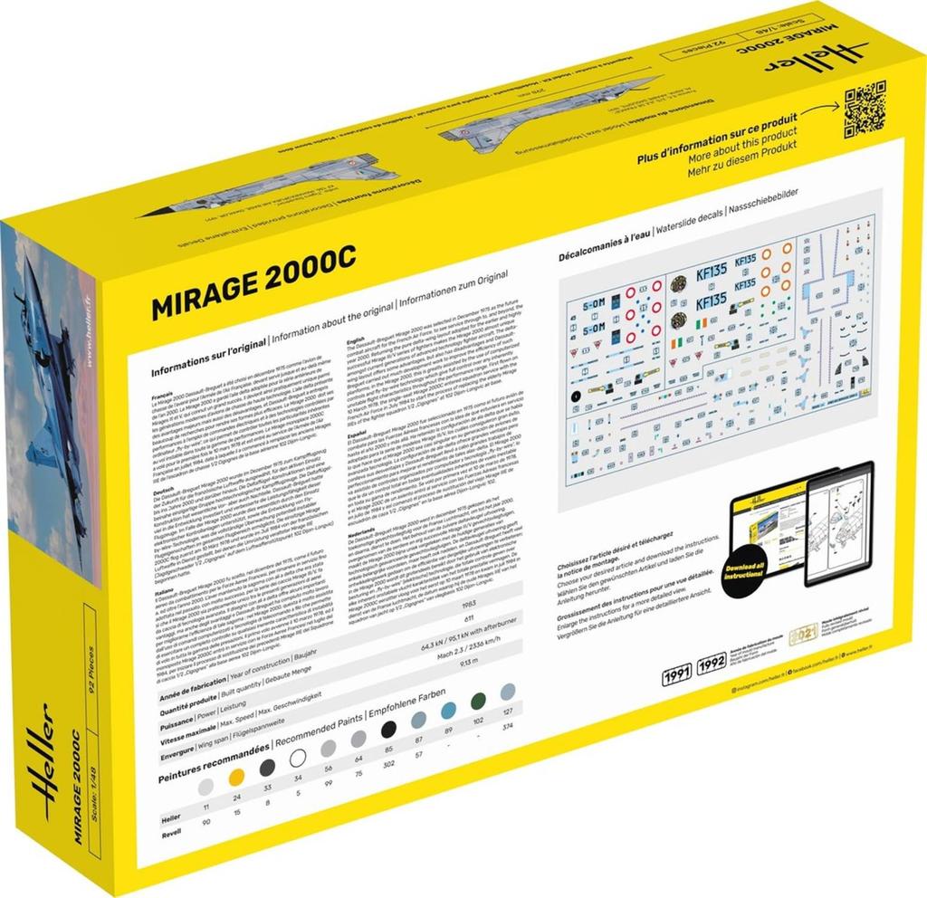 Platz Heller 1/48 French Mirage 2000C Plastic Model Kit HE80426