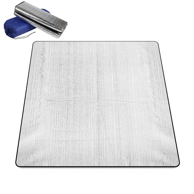 Aluminum Sheet Silver Mat for Camping 200cm X 200cm DEWEL Heat Retention Waterproof Disaster Prevention Washable Leisure Sheet Tent Mat Picnic Sheet