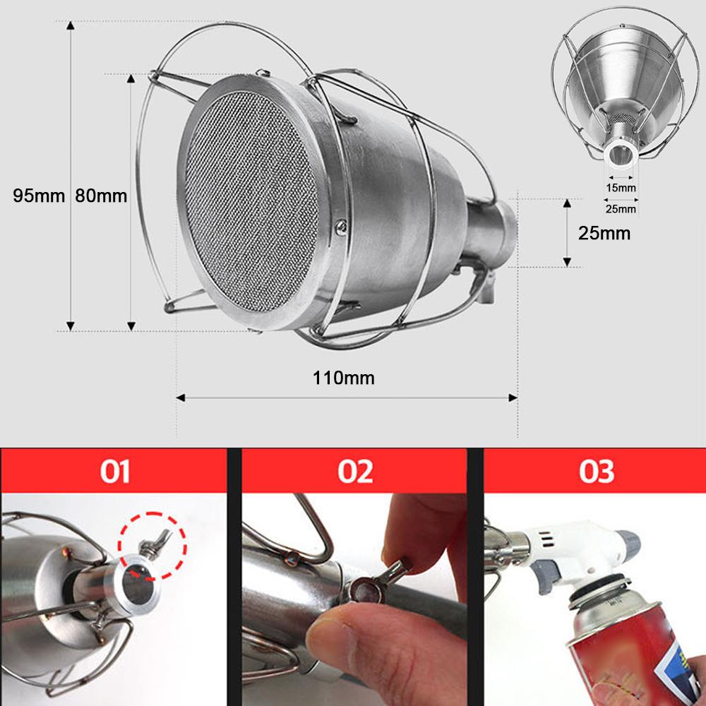 Camping GasTorch Heads High Power Outdoor Portable Burners Heads Charcoal Burning Tool Picnic BBQ