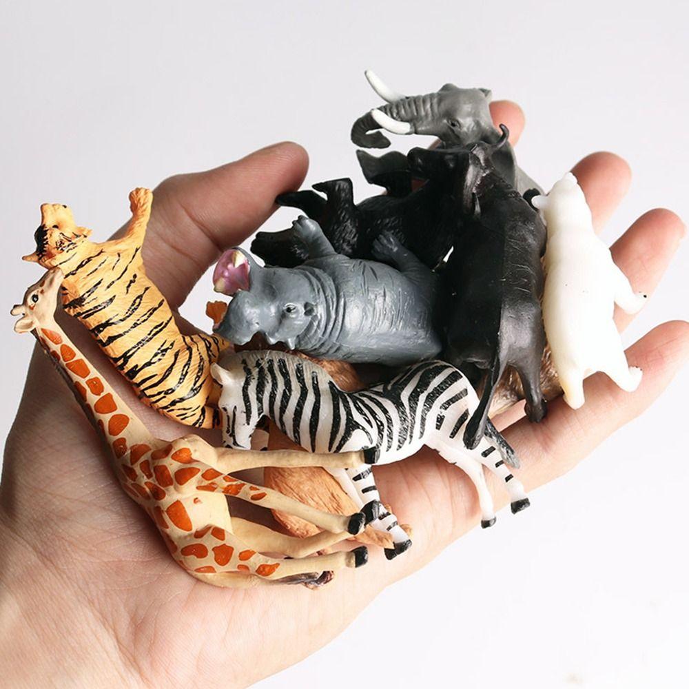 12pcs Mini Insects Simulation Ocean Animal Figurine Dog Cat Wild Animal Model  Kids Toys