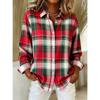 Vintage Color-Block Striped Satin Long Sleeve Shirt Women Relaxed Fit Office Casual 2026