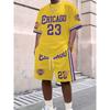 Men's Trendy Round Neck Short Sleeved Shorts Two-piece Set