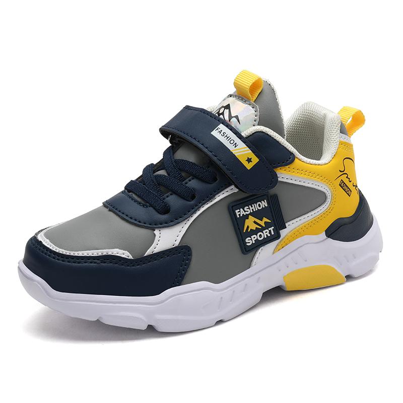 

Kid s Fashion Sneakers PU Leather Outdoor Sports Shoes Boys Girls Running Shoes Children Anti-slip Casual Shoes Size 28-39 39 жёлтый