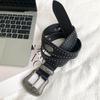 3.8x115cm PU Vintage Waistband Adjustable Alloy Black Y2K Belt Waist Seal Wide Strap Buckle Cool Black Rivet Belt