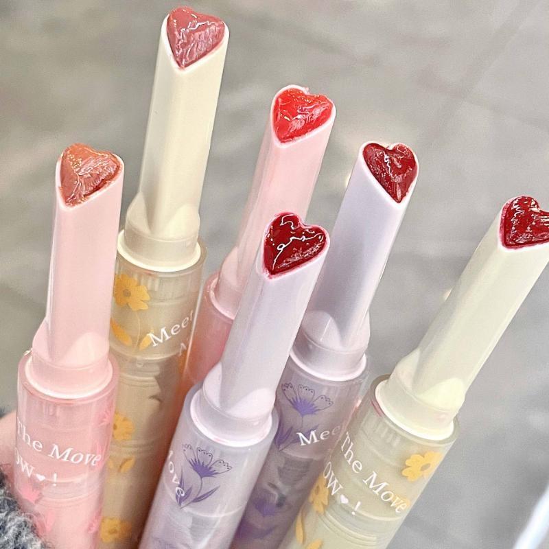 Amore a forma di cuore Acqua Luce Rossetto Penna Specchio Gelatina Smalto per labbra Idrata Lucidalabbra trasparente Tinta per labbra coreana