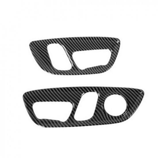 Carbon Fiber Seat Button Switch Panel Cover Trim For Toyota Highlander 2021-2024