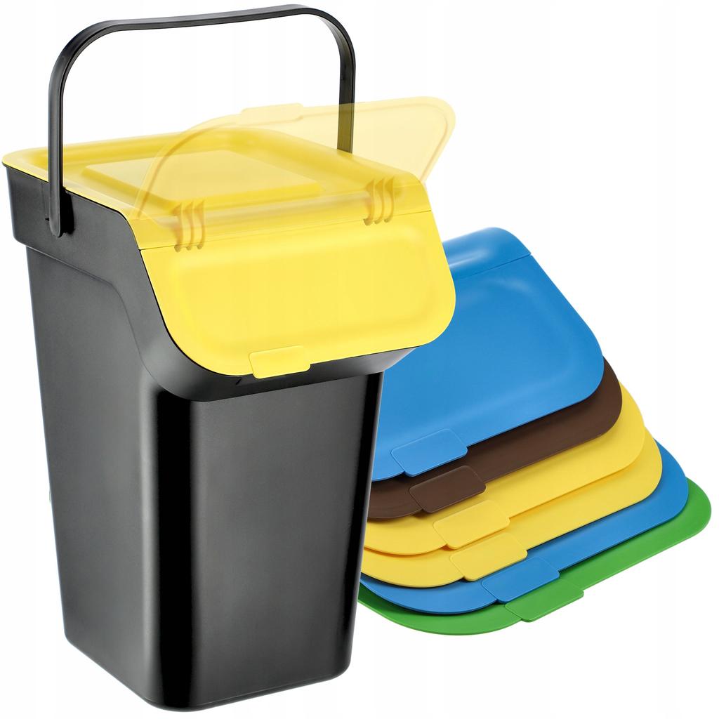 KADAX Trash Can 3x25L Set for Waste Sorting Container with Handle