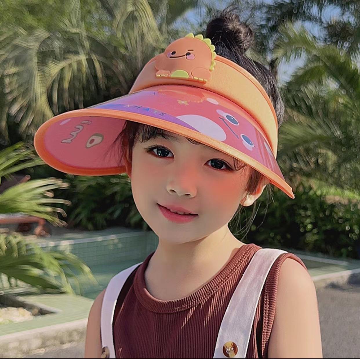 

Детская летняя шляпа от солнца с вентилятором, шляпа для защиты от солнца, мультяшная, для улицы, защита от солнца, шляпа с полыми полями, открытым верхом, для защиты от солнца