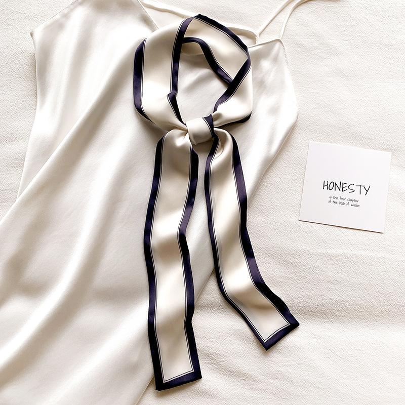 Spring/Summer Pure Colour Ribbon Outdoor Imitation Silk Scarf 6*115cm Decorative Long Headband Women’s Satin Neckerchief