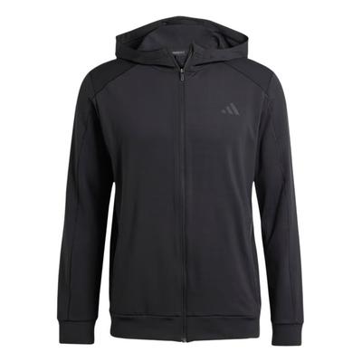 FW24 Seria Climacool Puremotion Wszechstronna Kurtka z Kapturem na Zamek Długi Rękaw Męskie kurtki Czarny JE5691
