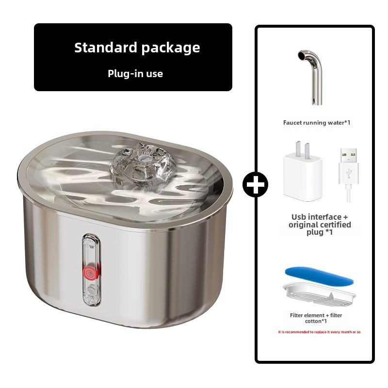 Fontána pro mazlíčky: Velkokapacitní nerezová napáječka 304 s cirkulačním filtrem pro kočky a psy