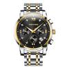 PINDOWS Analog Quartz Watch with Day and Date Stainless Steel Water Resistant for Daily Use Men's Display, Band,