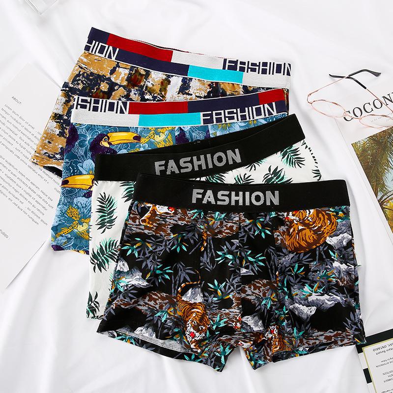 Innilu Boxeri Bărbați Respirabili cu Imprimeu de Toamnă