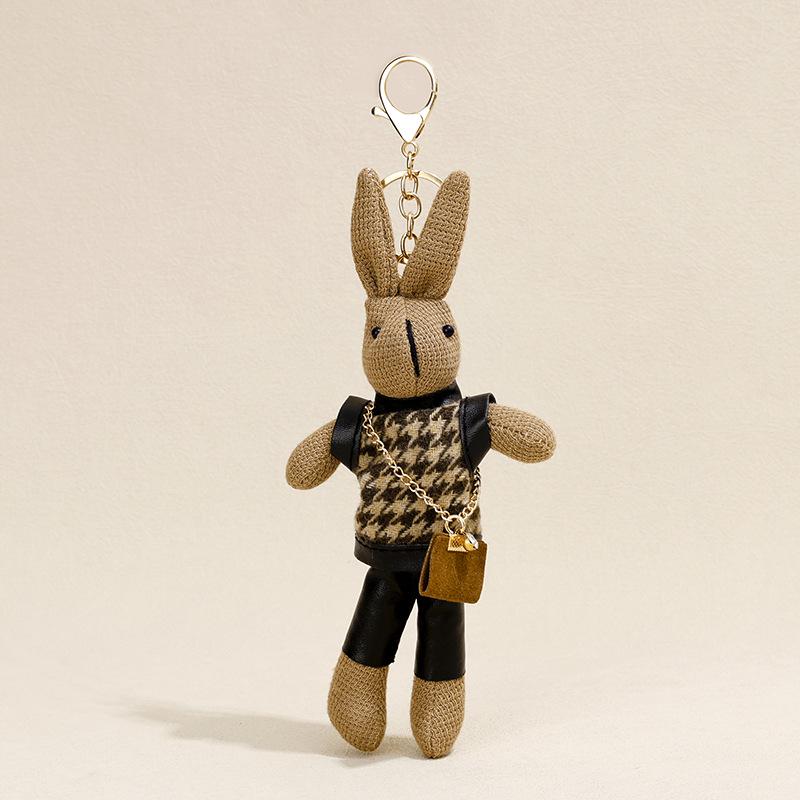 Adorable Korean Rabbit Plush Keychain Charm