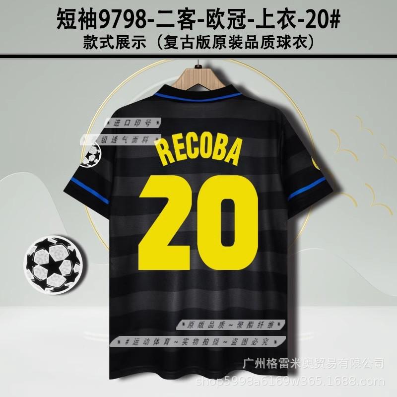 979899 Inter Milano Maglia Inter casa e trasferta Ronaldo Recoba maglia calcio retro a maniche corte
