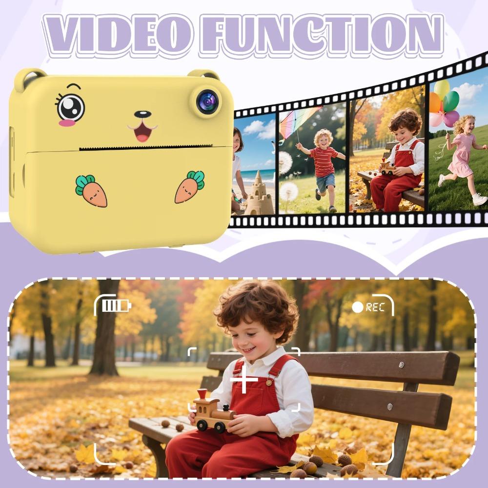 Cyfrowy Aparat Fotograficzny dla Dzieci Aparat Natychmiastowy 1080P HD Podwójny Obiektyw Dziecięcy Rejestrator Wideo Zabawki dla Dziewczynek Chłopców Najlepszy Prezent Urodzinowy