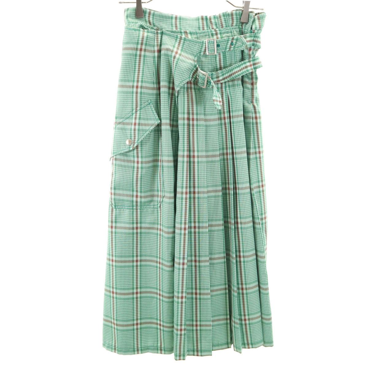 

Candy Stripper клетчатая Юбка плиссе макси S Зеленая система 2WAY Женская Б/У