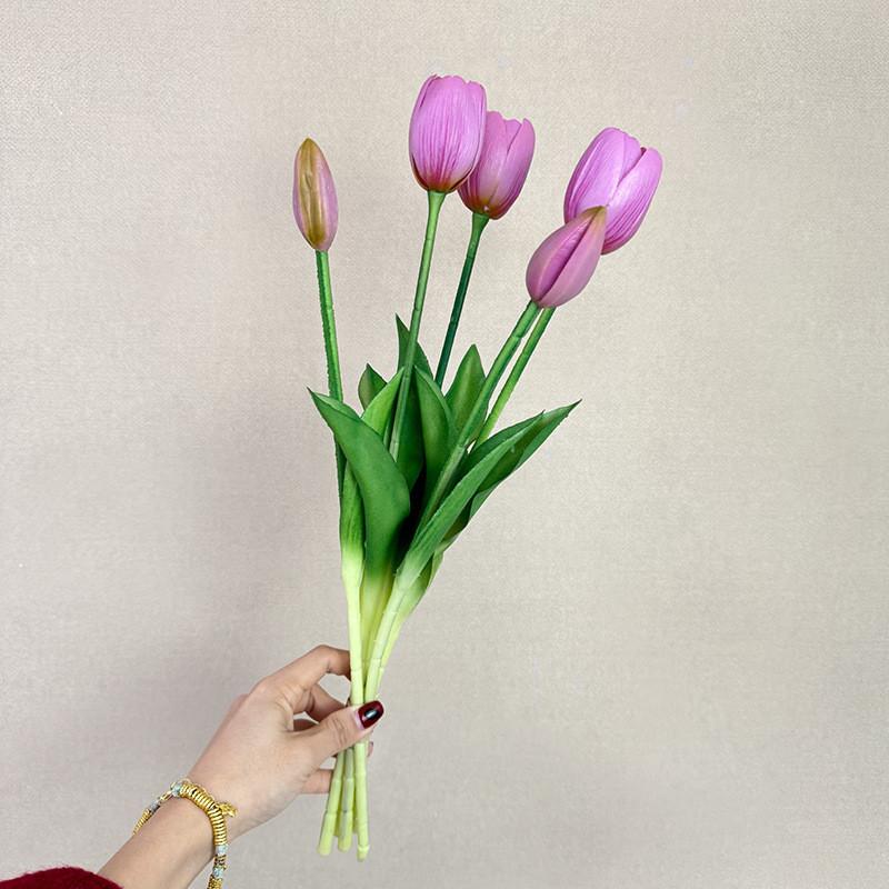 Artificial Tulipa Gesnerianacenterpiece With Realistic Silicone Material For Event Decor